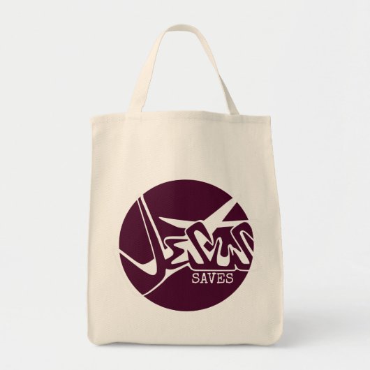 Burgundy Wine Jesus Rette Graffiti Tragetasche (Vorne)