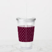 Burgundy Wine Personal Monogram Muster Acryltrinkbecher (Rechts)