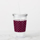 Burgundy Wine Personal Monogram Muster Acryltrinkbecher (Links)