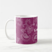 Burgundy Wine White Lace Floral Kaffeetasse (Links)