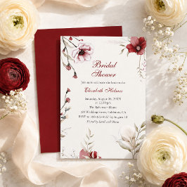 Burgundy Winter Elegance Bridal Dusche Einladung