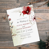 Burgundy Winter Elegance Hochzeit Einladung