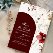 Burgundy Winter Elegance Save the Date Karte