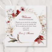 Burgundy Winter Elegance Wedding Geschenkanhänger (Vorderseite)