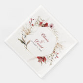Burgundy Winter Elegance Wedding Serviette (Ecke)