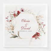 Burgundy Winter Elegance Wedding Serviette (Vorderseite)