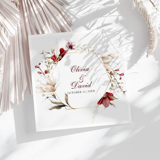 Burgundy Winter Elegance Wedding Serviette