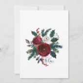 Burgundy Winter Rose Foliage Watercolor Hochzeit Einladung (Rückseite)