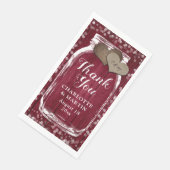 Burgundy Wood Mason Jar Hochzeit im Herbst Vielen  Serviette (Ecke)