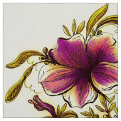 Burgundy Yellow Flowers Stoff (Muster)