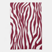 Burgundy Zebra Animal Print Geschirrtuch (Vertikal)