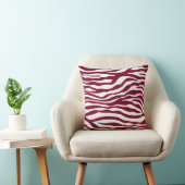 Burgundy Zebra Animal Print Kissen (Stuhl )
