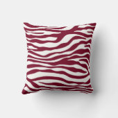 Burgundy Zebra Animal Print Kissen (Rückseite)