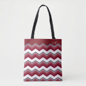 Burgundy-Zickzack Muster mit Monogramm Tasche (Vorderseite)