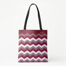 Burgundy-Zickzack Muster mit Monogramm