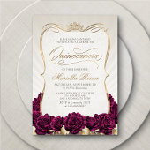 Burgunrdy Gold Quinceñera Einladung
