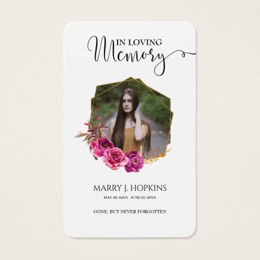 Burguny Blossom Foto Gedenkstätte Gebetskarten (Vorderseite)