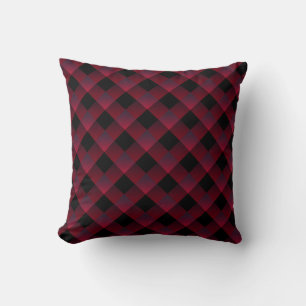 Burguny Kariert Throw Kissen