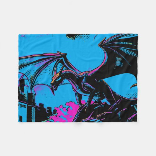 Burgwächter - Drache Fleecedecke (Vorderseite (Horizontal))