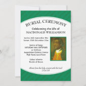 BURIALZEREMONIE | Foto | Green | Beerdigung Einladung (Vorderseite)