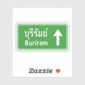 Buriram Ahead ⚠ Thai Highway Traffic ⚠ Aufkleber (Blatt)