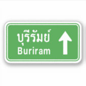 Buriram Ahead ⚠ Thai Highway Traffic ⚠ Aufkleber (Vorderseite)