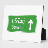 Buriram Ahead ⚠ Thai Highway Traffic ⚠ Fotoplatte (Seite)