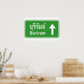 Buriram Ahead ⚠ Thai Highway Traffic ⚠ Poster (Küche)