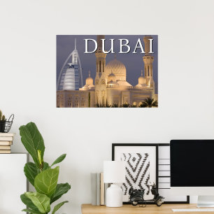 Burj al Arab Moschee am Abend Dubai Poster