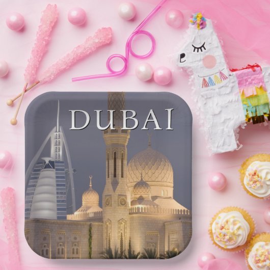 Burj al Arab | Moschee im Abend Dubai Pappteller (Party)