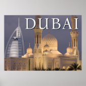 Burj al Arab | Moschee im Abend Dubai Poster (Vorne)