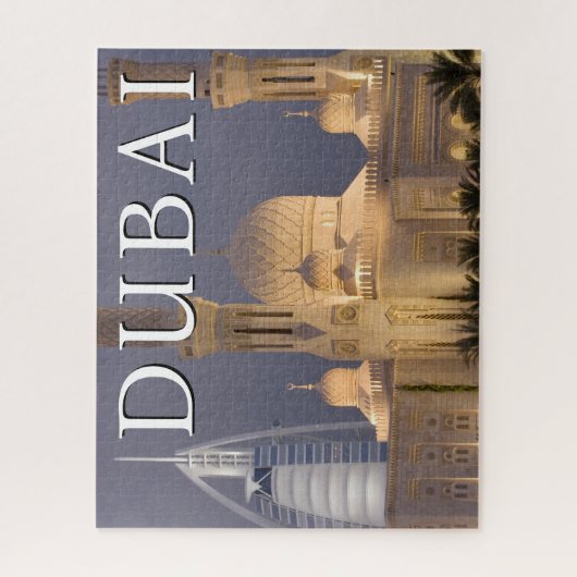 Burj al Arab | Moschee im Abend Dubai Puzzle (Vertikal)
