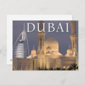 Burj al Arab | Moschee im Abend Dubai Vielen Dank Postkarte (Vorne/Hinten)