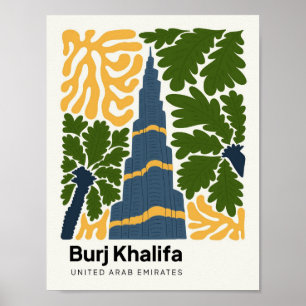 Burj Khalifa Dubai abstrakte Reisen Poster
