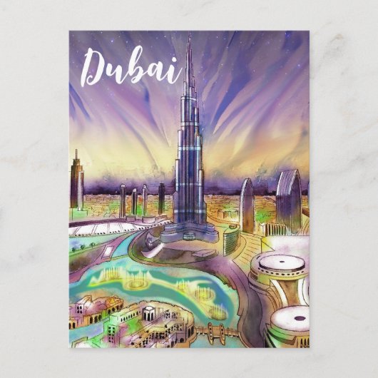 Burj Khalifa, Dubai Postcard Postkarte (Vorderseite)