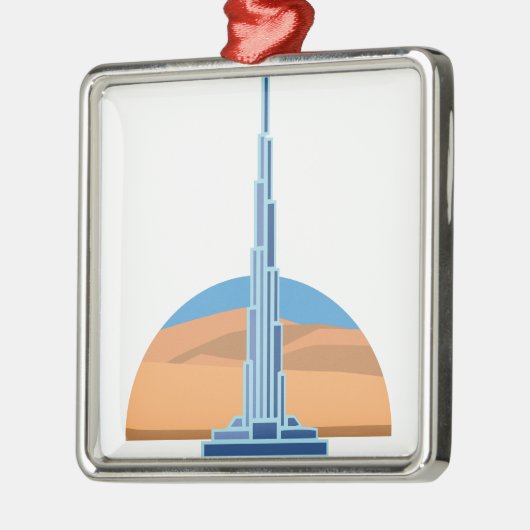 Burj Khalifa Dubai Silbernes Ornament (Links)