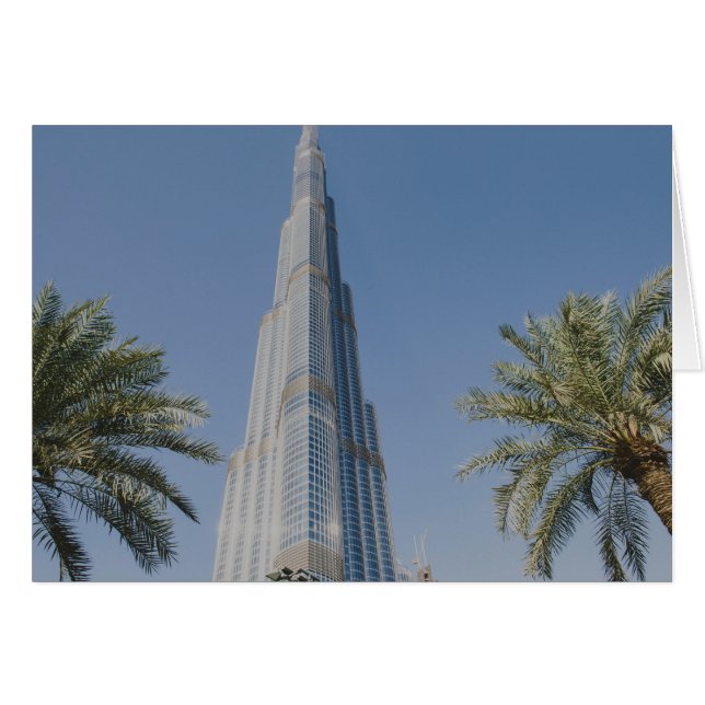 Burj Khalifa, Dubai und Palmen (Vorderseite (Horizontal))