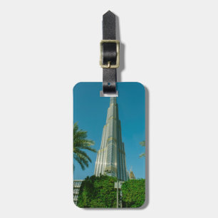Burj Khalifa, Dubai und Palmen Gepäckanhänger