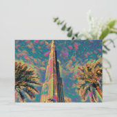 Burj Khalifa Gemälde Einladung (Stehend Vorderseite)
