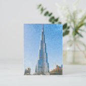 Burj Khalifa, Gemälde in Dubai Postkarte (Stehend Vorderseite)