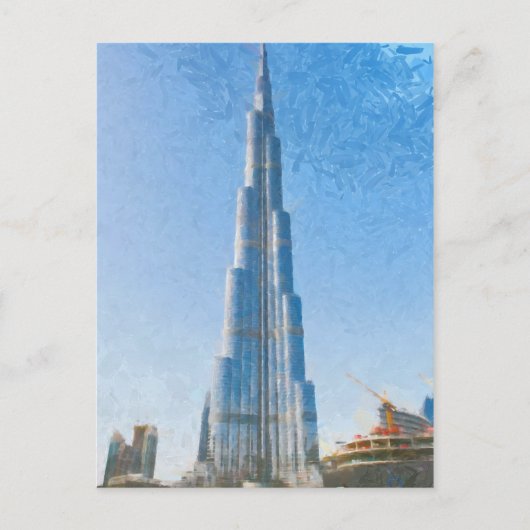 Burj Khalifa, Gemälde in Dubai Postkarte (Vorderseite)