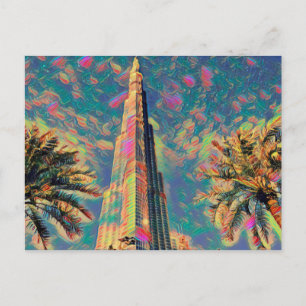 Burj Khalifa Gemälde Postkarte