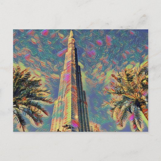 Burj Khalifa Gemälde Postkarte (Vorderseite)