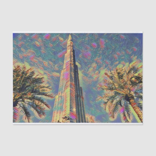 Burj Khalifa Gemälde Seidenpapier (Vorderseite)