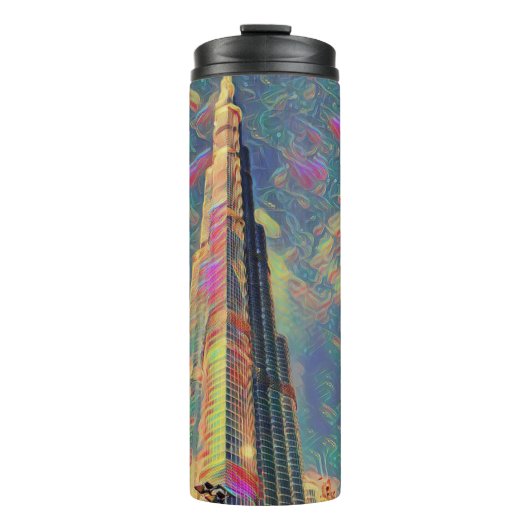 Burj Khalifa Gemälde Thermosbecher (Vorderseite)