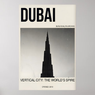 Burj Khalifa Kunstprint Schwarzweiß Dubai Poster