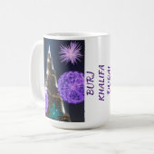 Burj Khalifa mit beleuchteten Blume Dubai VAE Kaffeetasse (Vorderseite Links)