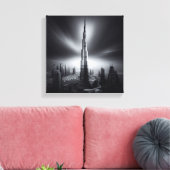 Burj Khalifa Monochrome Skyline - Dramatischer Sta Leinwanddruck (Insitu (Wohnzimmer))