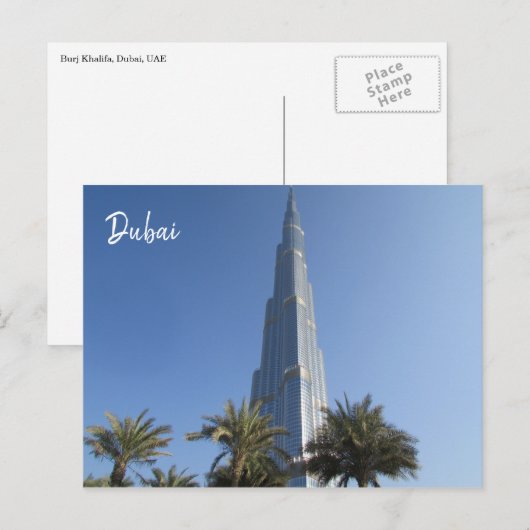 Burj-Khalifa-Palmen Postkarte (Vorne/Hinten)