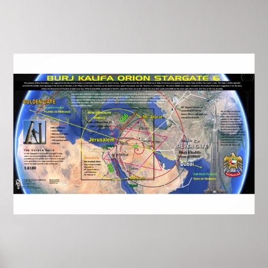 Burj Khalifa Pleiades Muster 6 Poster (Vorne)